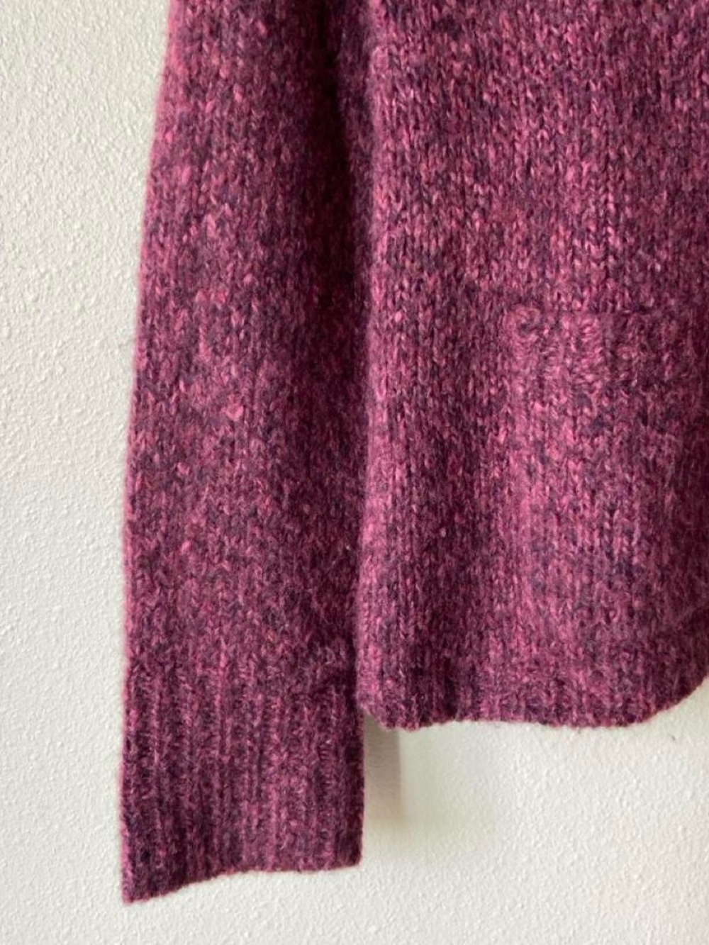 Eileen Fisher Heathered Plum Wool Blend Button Cardigan - Picture 3 of 7